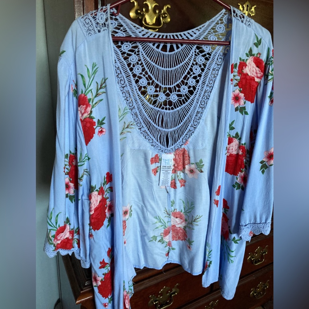 TIME and TRU floral cardigan/coverup
